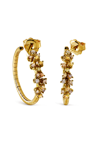 Серьги Damiani Mimosa Flexi Желтое золото