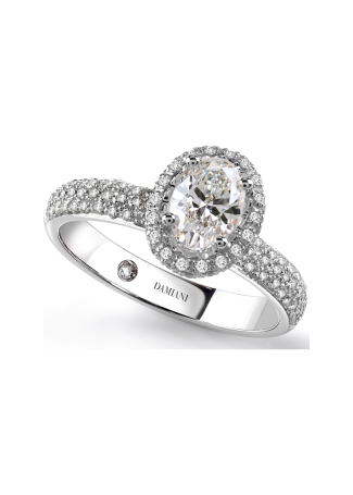 Кольцо Damiani Minou full pavè Белое золото