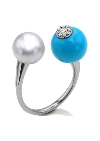 Кольцо Utopia Dots Белое золото