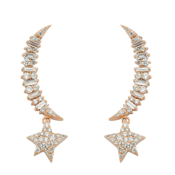 Серьги BeeGoddess Sirius Star Розовое золото