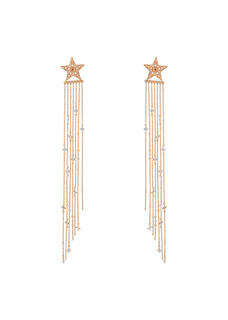Моно серьга Bee Goddess Chain Розовое золото