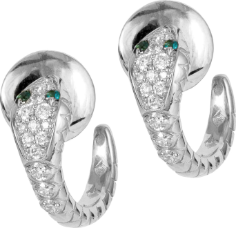 Сырға Crivelli Snake Ақ алтын, Сары алтын