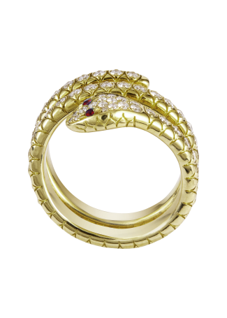 Кольцо Crivelli Snake Желтое золото