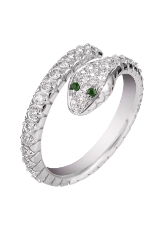 Crivelli Snake Ring White Gold
