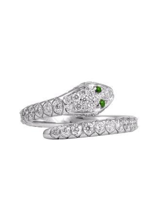 Crivelli Snake Ring White Gold