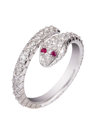 Кольцо Crivelli Snake Белое золото