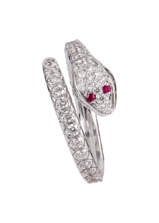 Кольцо Crivelli Snake Белое золото