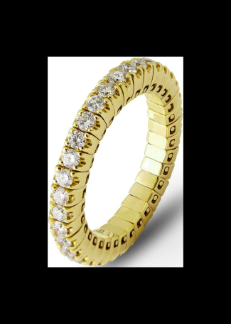 Сақина Crivelli Tennis Ақ алтын, Сары алтын
