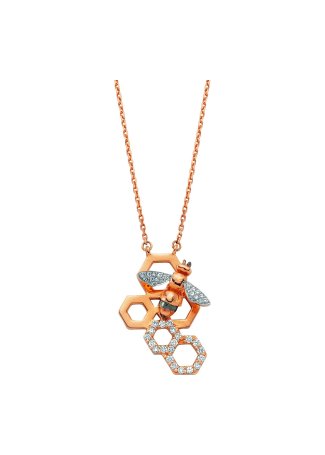 Колье Bee Goddess Honeycomb Розовое золото