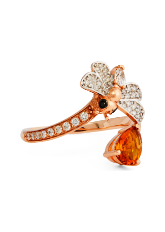 Кольцо Bee Goddess Bee Розовое золото