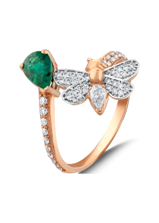 Кольцо Bee Goddess Bee Розовое золото