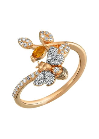 Кольцо Bee Goddess Bee Розовое золото