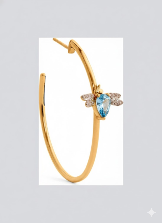 Моно серьга Bee Goddess Bee Розовое золото