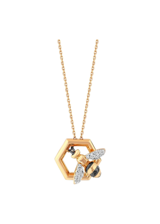Колье Bee Goddess Honeycomb Розовое золото