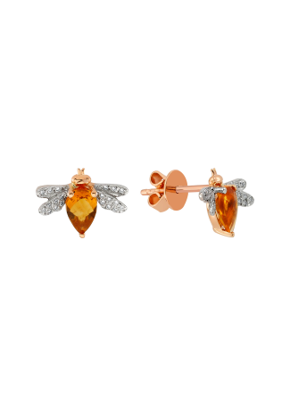 Моно серьга Bee Goddess Bee Розовое золото
