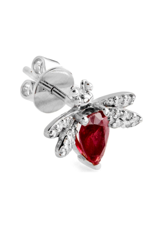 Моно серьга BeeGoddess Bee Белое золото