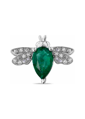 Моно серьга BeeGoddess Bee Белое золото