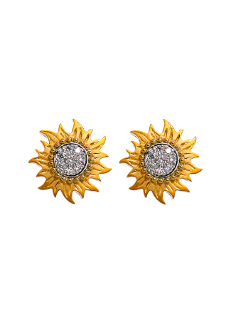 Серьги CarreraYCarrera Sol Y Sombra Желтое золото