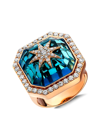 Сақина Bee Goddess Venus Star Қызғылт алтын