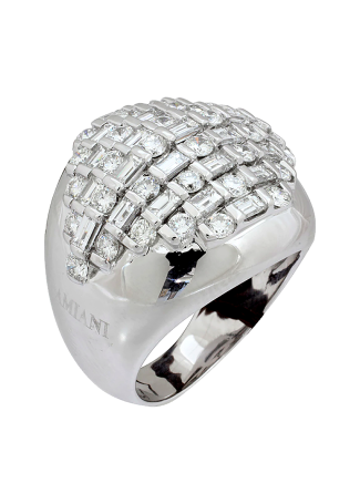 Кольцо Damiani Bamboo D Белое золото