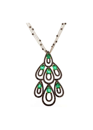 Колье Damiani Drip Drop Белое золото
