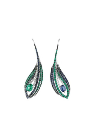 Серьги Damiani Peacock Белое золото
