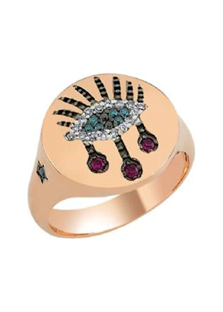 Кольцо Bee Goddess Eye Light Розовое золото