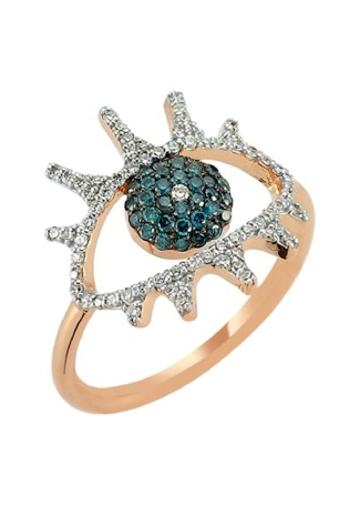 Кольцо Bee Goddess Eye Light Розовое золото