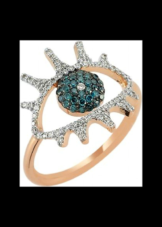 Алқа, Сақина Bee Goddess Eye Light Қызғылт алтын