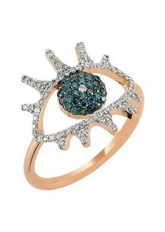 Алқа, Сақина Bee Goddess Eye Light Қызғылт алтын