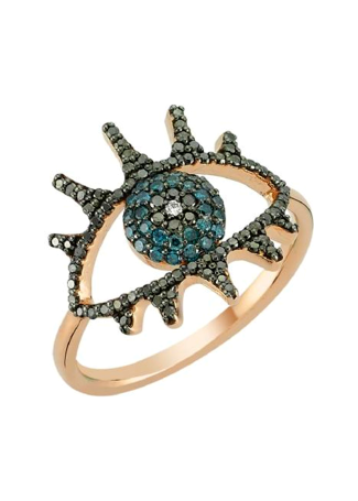 Кольцо Bee Goddess Eye Light Розовое золото