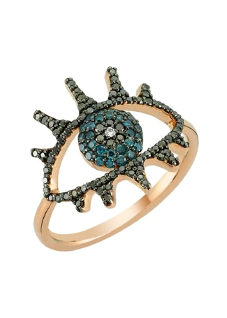 Сақина Bee Goddess Eye Light Қызғылт алтын