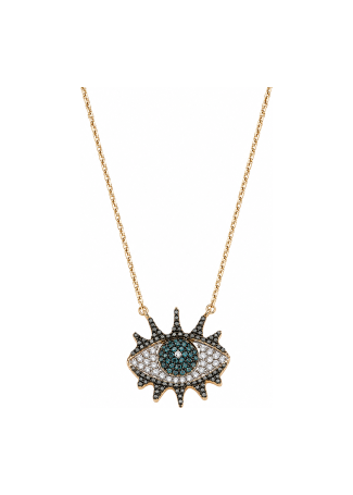 Necklace Bee Goddess Eye Light Rose Gold