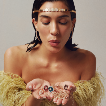 Кольцо Bee Goddess Venus Star Розовое золото