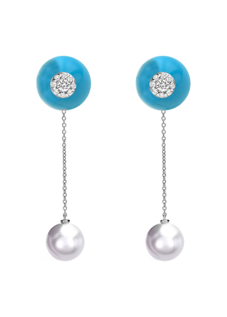Серьги Utopia Dots Белое золото