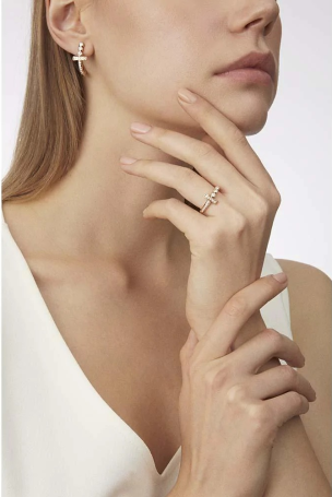 Bee Goddess Sword of Light Rose Gold Ring