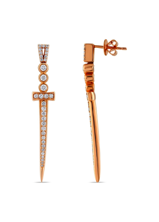 Серьги Bee Goddess Sword of Light Розовое золото