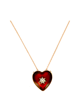 Bee Goddess Queen of Hearts Rose Gold Necklace