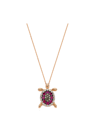 Колье Bee Goddess Turtle Розовое золото