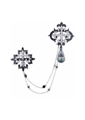 Брошь Damiani Alsara Белое золото