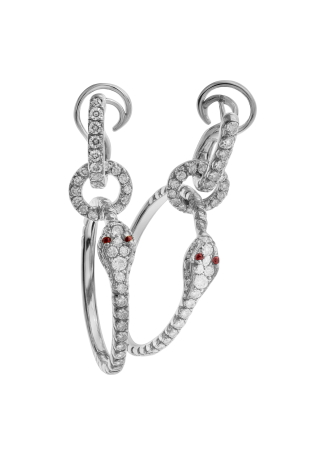 Серьги Crivelli Snake Белое золото