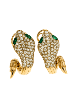 Серьги Crivelli Snake Желтое золото