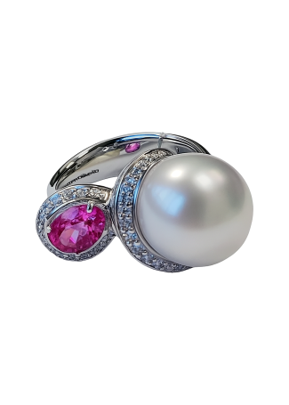 Кольцо Utopia Gallery Белое золото