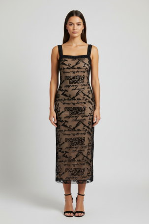 Dress Zardozi Casual Polyester, Grid