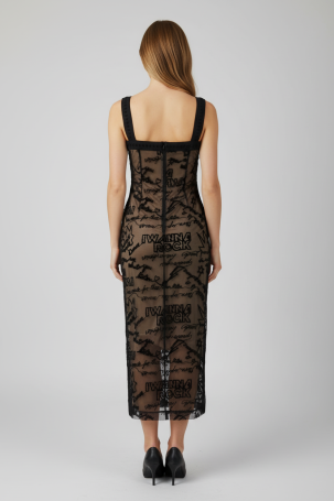 Dress Zardozi Casual Polyester, Grid
