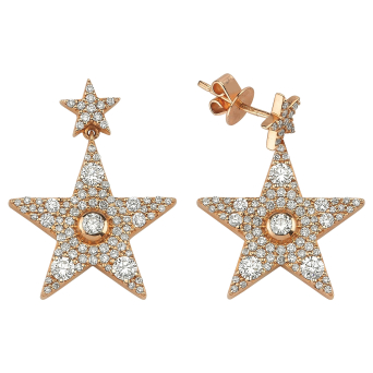 Серьги BeeGoddess Sirius Star Розовое золото