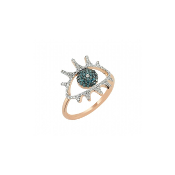 Кольцо BeeGoddess Eye Light Розовое золото