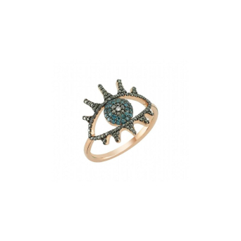 Кольцо BeeGoddess Eye Light Розовое золото