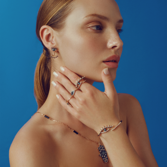 Серьги Bee Goddess Eye Light Розовое золото