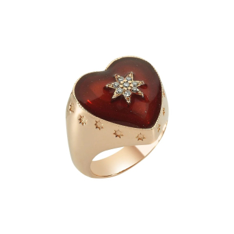 Кольцо BeeGoddess Queen of Hearts Розовое золото